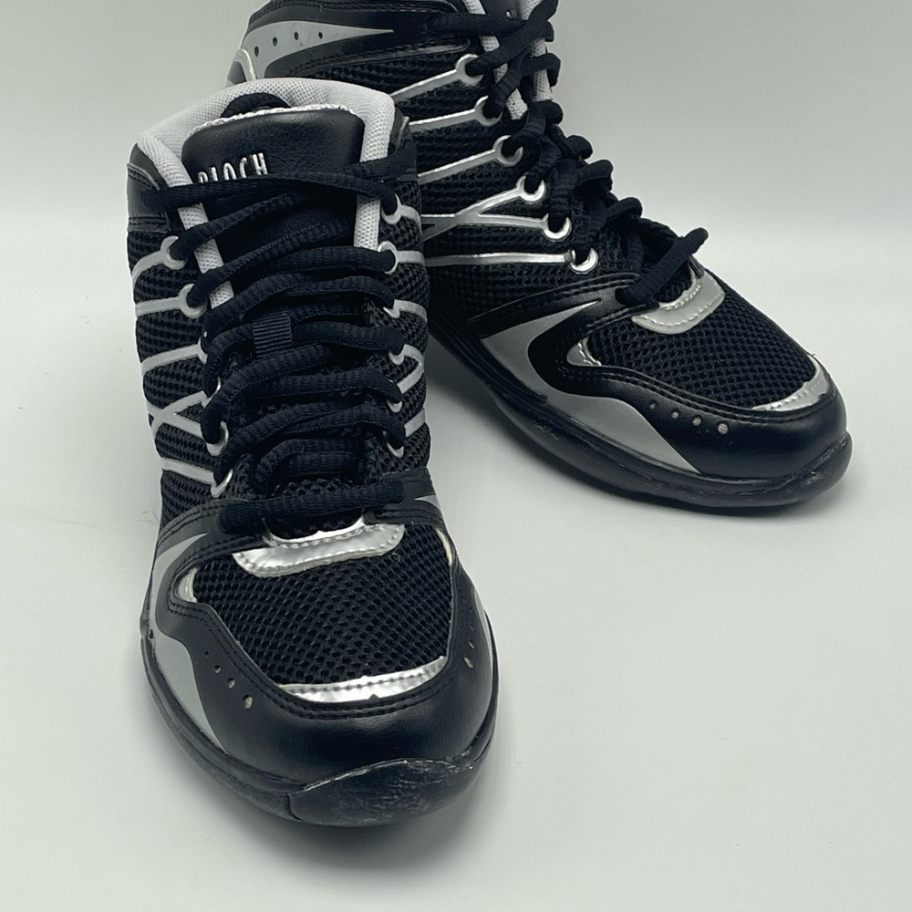 Bloch Apex S0921 womens dance sneaker 6.5 jazz zumba black, silver accent